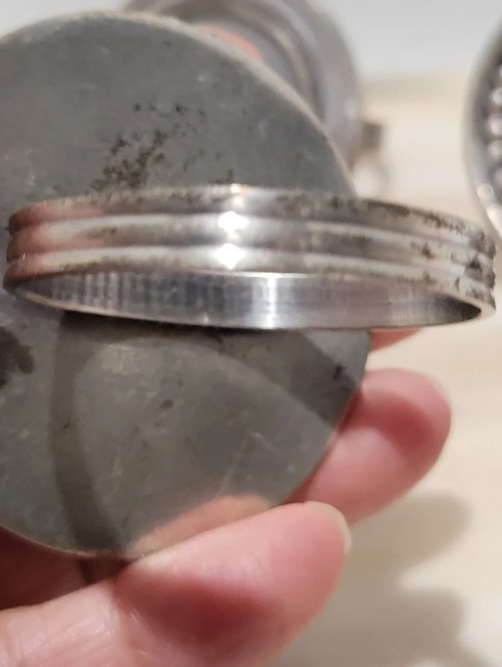 Pottery Barn Set Of 6 Napkin Rings Silver Disk Monogramed Numbers 1 Thru 6